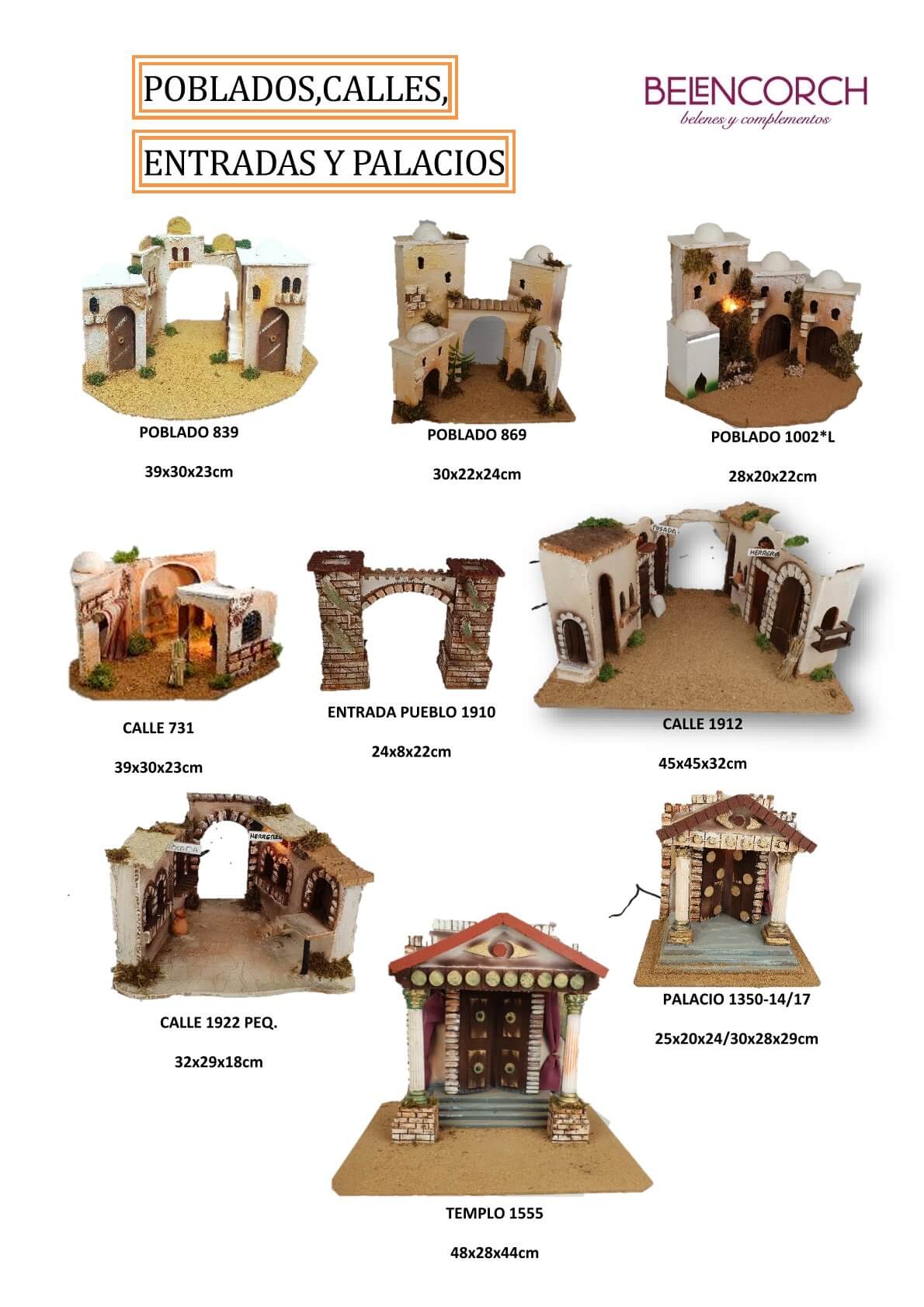 Poblados calles, entradas y palacios